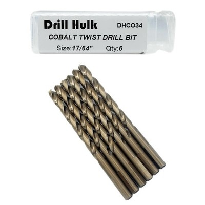 17/64-Inch Cobalt Steel M35 Jobber Length Twist Drill Bits for Hard Metal, St...