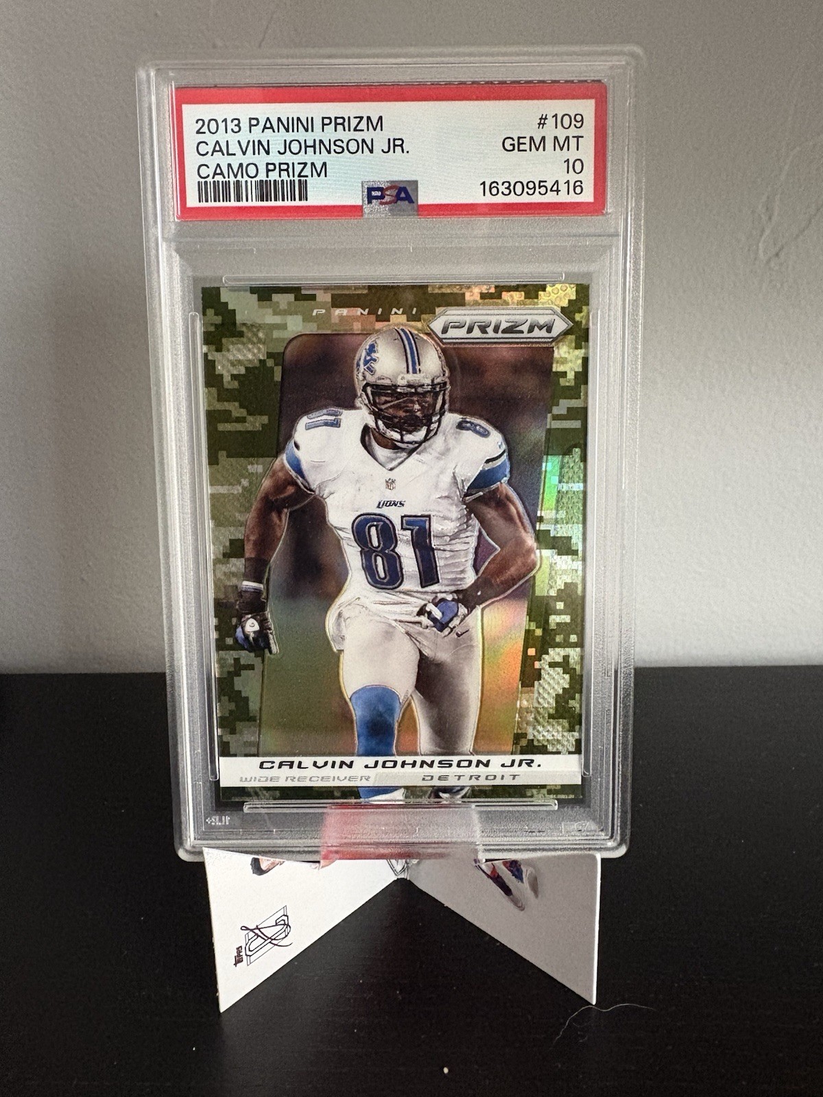 2013 Panini Prizm - Calvin Johnson #109 Camo Prizm PSA 10