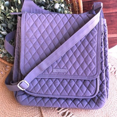 Vera Bradley Carbon Gray Quilted Crossbody or Shoulder Adj Travel Purse