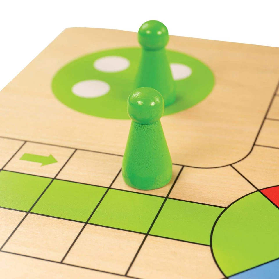 Bigjigs Toys Wooden Traditional Ludo Toy Game Play Set - Image 4 of 4