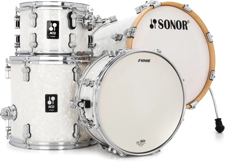 Sonor AQ2 Safari 4-piece Shell Pack w/ Snare - White Marine Pearl