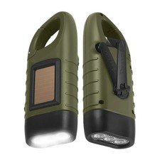 LED Torch Solar Power Hand Crank Flashlight Wind Up Super Bright Camping Light