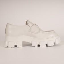 Prada Monolith Brushed Leather Loafers Black Men US 7.5