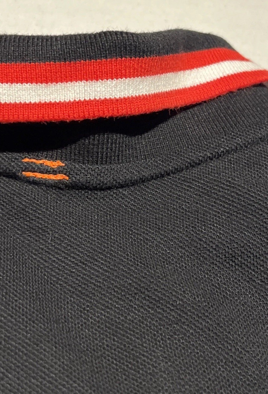 SUN68 Mens Polo Shirt Black Red Trim Tiger Patch Large 68 Patch on Back Cotton image 9
