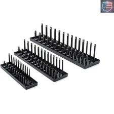 Professional 3-Piece SAE Socket Storage Set – Vertical Design for 90 Sockets