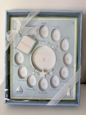 Baby First Year Monthly Photo Frame Milestone Keepsake Blue New in Box