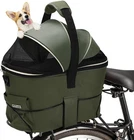 Dog Bike Basket Rear Carrier Waterproof Pet Bicycle Carrier Car Seat Green Bag