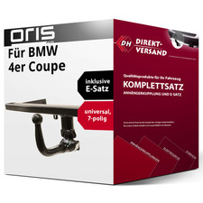 Anhängerkupplung abnehmbar + E-Satz 7pol universell für BMW 4er Coupe 13-14 top