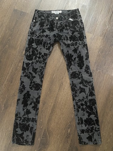 Junior Girls Black Printed Jeans Size 5 By Secretly Evil #10