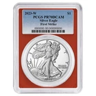 2023-W Proof $1 American Silver Eagle PCGS PR70DCAM FS Blue Label Red Frame