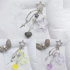 Simple Star Heart Bow Keychain Pendant Car Key Ring Backpack Decoration Gifts