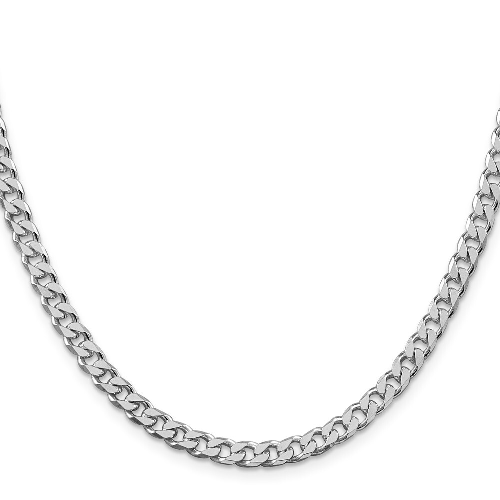 925 Sterling Silver Rhodium-plated Polished 5mm Curb Chain Necklace 22