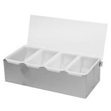 Divided Cold Condiment Sauce Organizer Dispenser Serving Food Service Tray