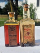 Rare!! 2 Very Old Bottles Sewing Machine Oil w/Labels!!