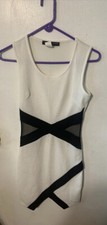 Absolute Angel Dress Women Black &White Casual  Medium Spandex Sleeveless Mesh