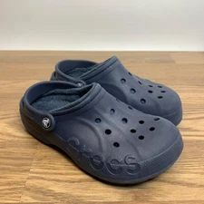 Crocs Baya Lined Clogs Women's Blue Lined Insulated Slip On - M5 W7
