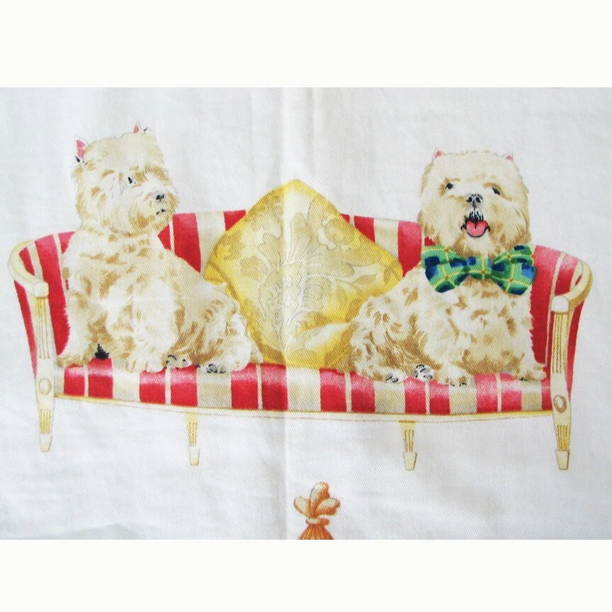 Charming Dog Curtain Cotton Mid-Weight Lined Short See Photos 25" Long  51" Wide - Image 3 of 4