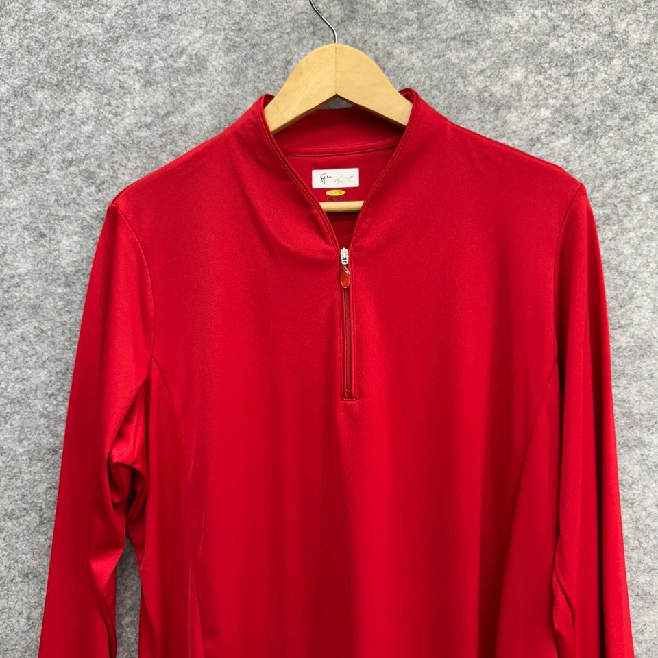 Greg Norman Play Dry Women's Top Activewear Tennis Golf, 1/4 Zip, Red, Size XXL - Image 2 of 4