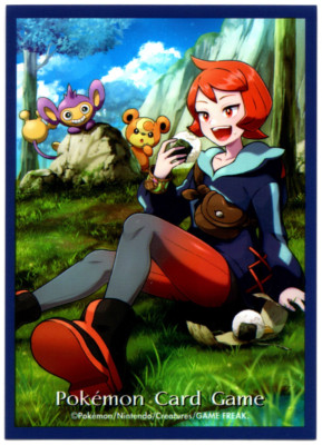 Pokemon Center Japan Card Sleeve Trainer Arezu & Aipom & Teddiursa (Qty x1)-New
