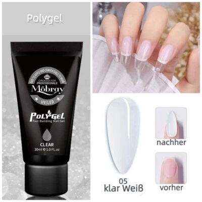 MOBRAY Acrylgel Tube 30g klar Weiß Aufbaugel UV Nagelverlängerung Nagelgel Polygel