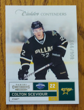 Colton Sceviour (Stars) 2011-12 Panini Contenders hockey #166 ROOKIE card /999