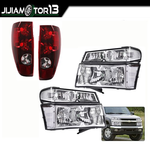 Fit For 04-12 Chevy Colorado Canyon Bumper Headlight HeadLamp Clear + Tail Light