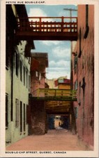 Sous Le Cap Street Quebec Canada Vintage Postcard Spc12