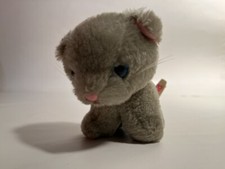 Vntg Russ Farm Friend Cat Plush Gray Feline Purr Pussy Stuffed Animal HTF RARE