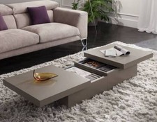 COPPIA TAVOLINI DA SALOTTO CONTENITORE ASIA IN 3 COLORI E 2 ALTEZZE x DIVANO  