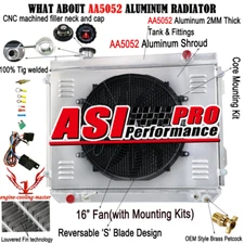 3 Row Radiator w/Shroud Fan For 1995-2004 Toyota Tacoma DLX 2.4L 2.7L L4 3.4L V6