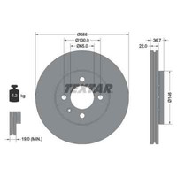Textar 2X Bremsscheibe 92287003