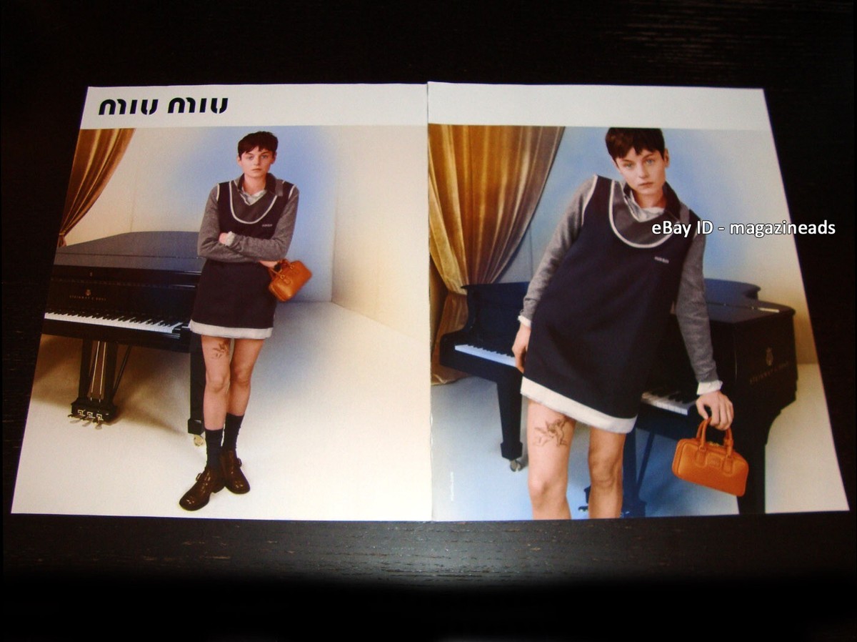 MIU MIU 2-Page Magazine PRINT AD Holiday 2024 EMMA CORRIN Lengua