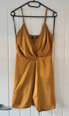 missguided yellow satin dress MISSGUIDED Satin Sleeveless Short Sheath DressMISSGUIDED