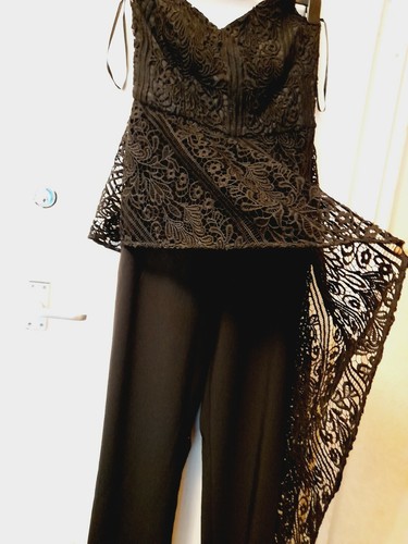 COAST Hallie Lace Overlay Strapless Jumpsuit Black UK Size 12 RRP £169.00 - Picture 9 of 12