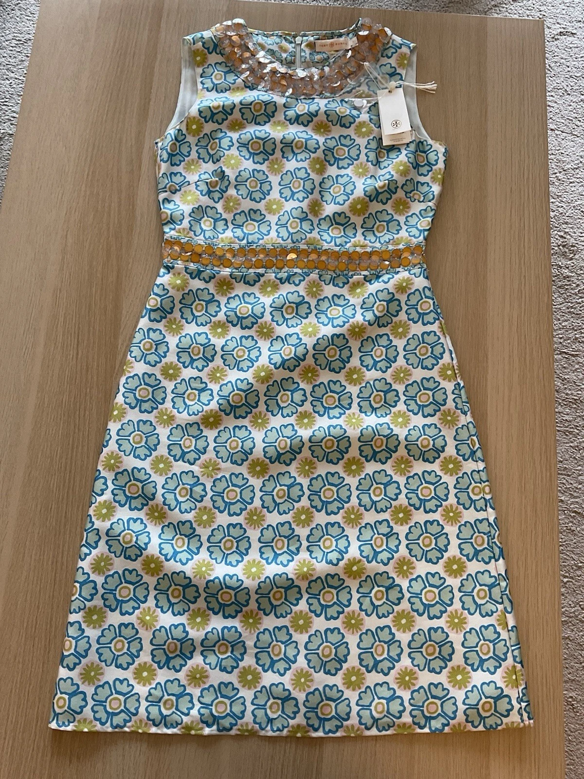 Autentico Abito Tory Burch Annette Edizione Limitata David Hicks Floreale Nuovo