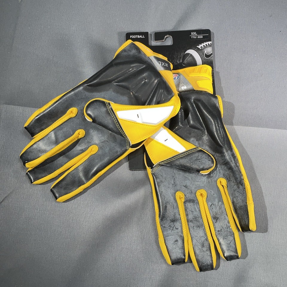 Nike Football DTACK Gloves Yellow Black White PGF766767 Men’s Sz 2XL