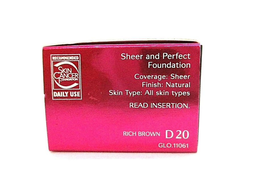 Shiseido Sheer And Perfect Foundation SPF 18 D 20 Rich Brown 30 ml - Image 3 of 3