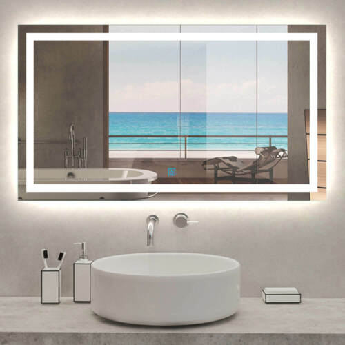 Large Bathroom Wall Mirror With Led, Oversized Bathroom Wall Mirrors