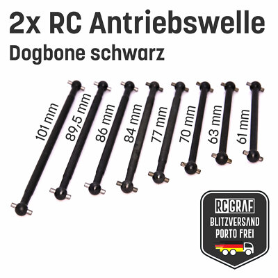 RC Dogbone Achse Antriebswelle Antriebsknochen schwarz 61 63 70 77 ... 89,5 101