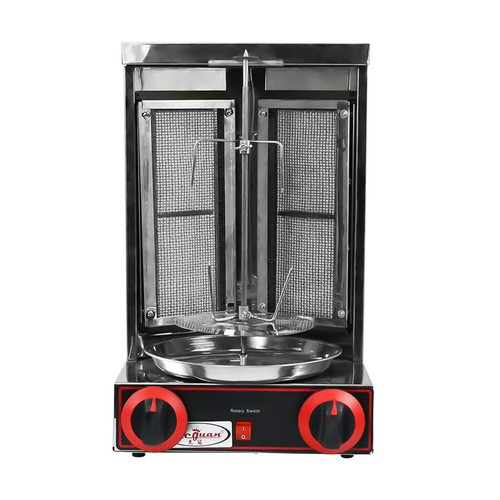 with 2 Burner Spinning Vertical Broiler Shawarma Doner Kebab Machine Gyro Grill - Picture 8 of 16