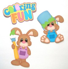 3D UPick Easter Bunny Basket Flowers Scrapbook Card Making Embellishment