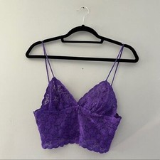 Vintage  Purple Lace Bralette Longline Bra by Alana Gale Size Medium