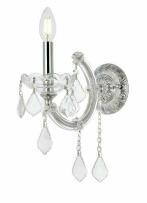 Bathroom or Dining Room French Pendant Crystal Chrome Wall sconce Light Fixture