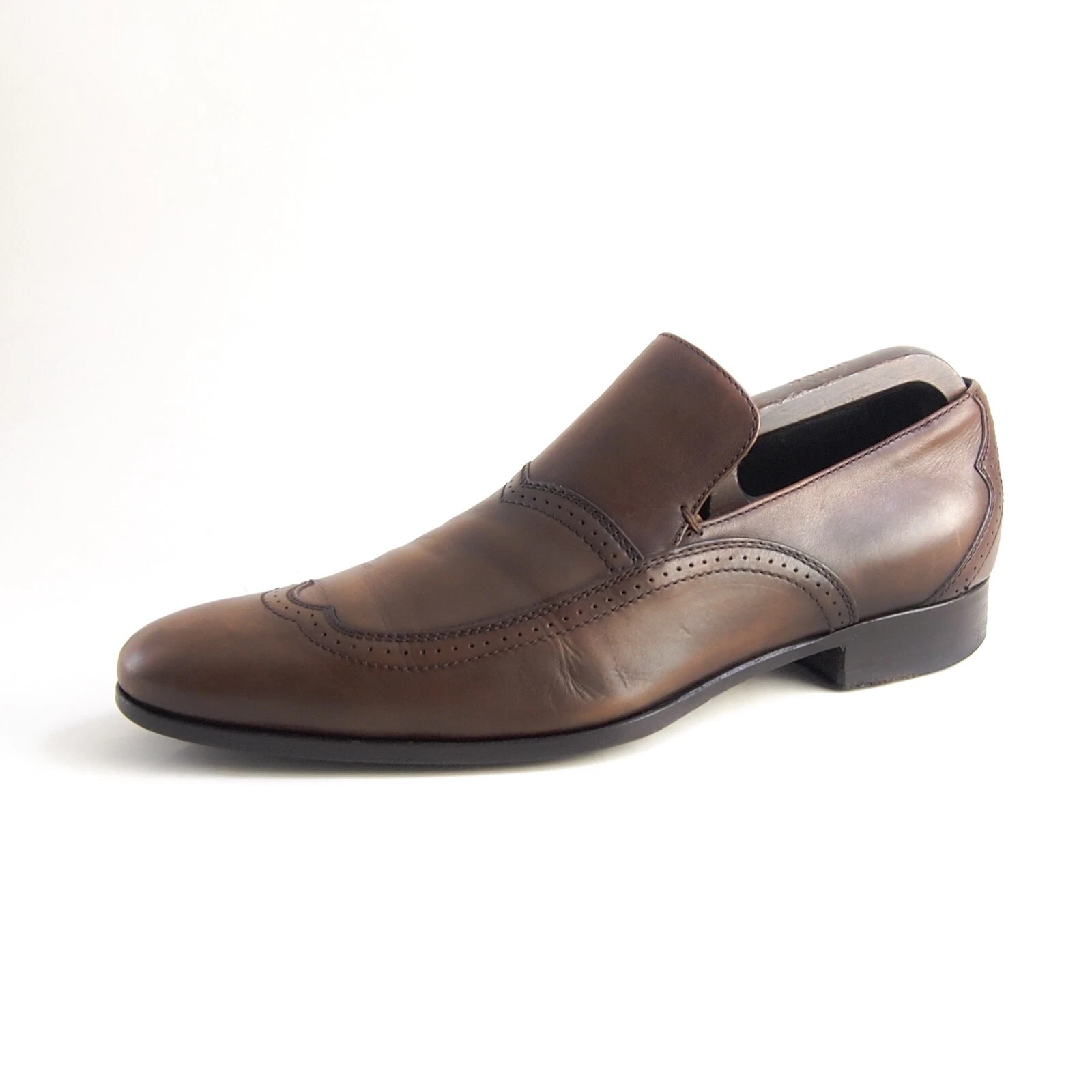 Mocassins Gucci bout d'aile cuir marron chaussure homme taille US 8 EU 41 E