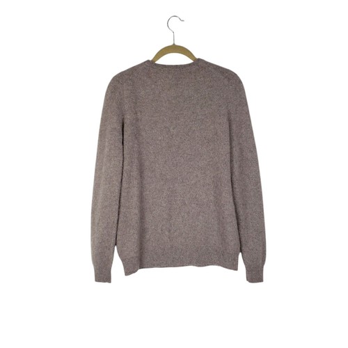 Bloomingdales Cashmere Sweater Crew Neck Taupe Neutral Minimalist Womens Size XL - Picture 2 of 5
