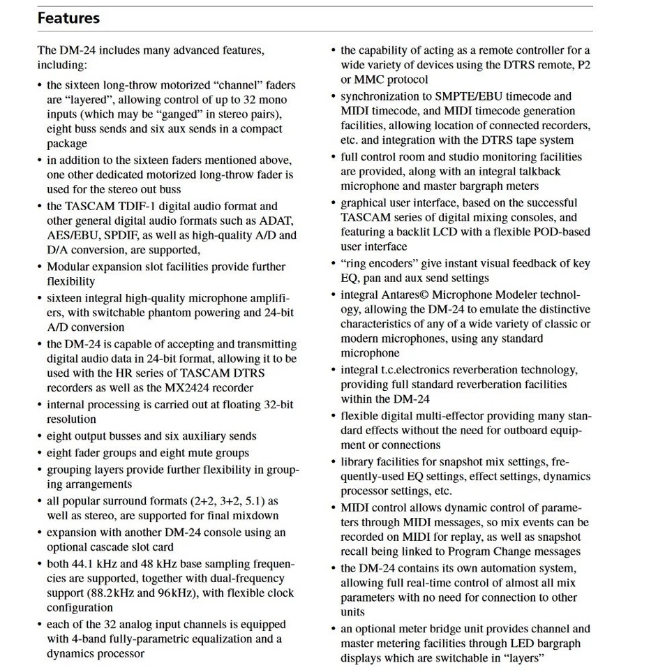 Tascam DM-24 Digital Mixing Console Professional Recording Mixer #2508 - Image 4 of 4