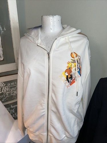 Shein X Space Jam Tune Squad Licenciado Cremallera Completa Sudadera con Capucha Blanca Para Hombres S - Imagen 1 de 6