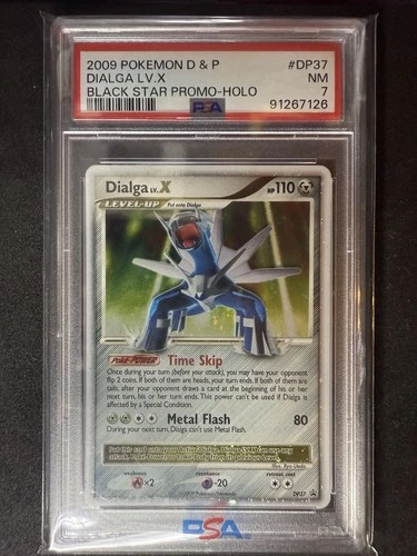 2009 POKEMON DIAMOND & PEARL BLACK STAR PROMO #DP37 DIALGA LV.X-HOLO PSA 7