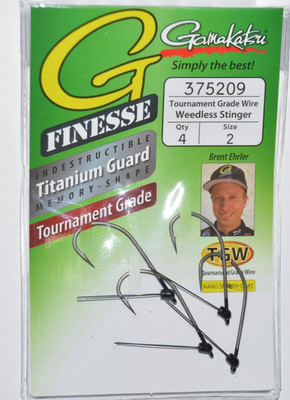 gamakatsu g-finesse weedless stinger Brent Ehrler tourney grade size 2  375209