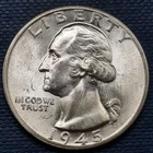 1945 D Washington Quarter 25c Silver BU UNC GEM Brilliant Uncirculated #97165
